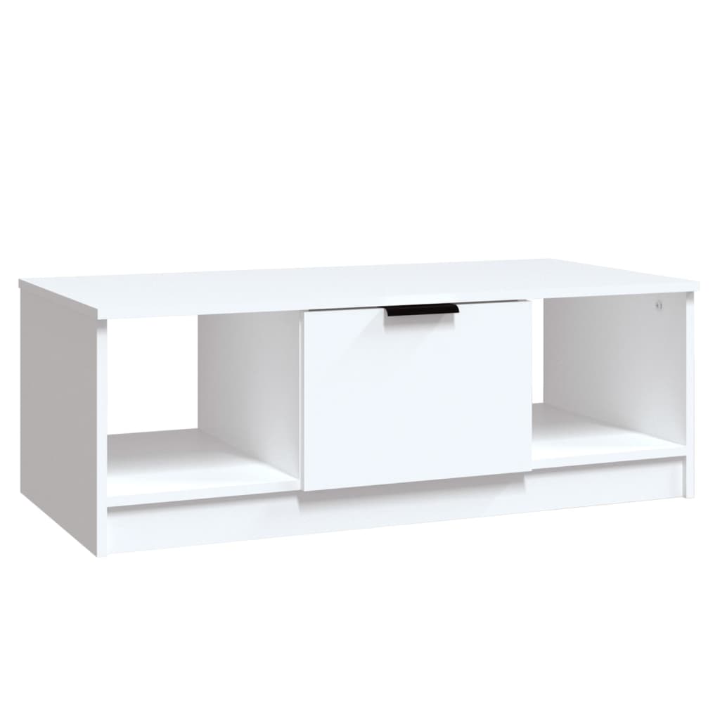 Salongbord hvit 102x50x36 cm konstruert tre