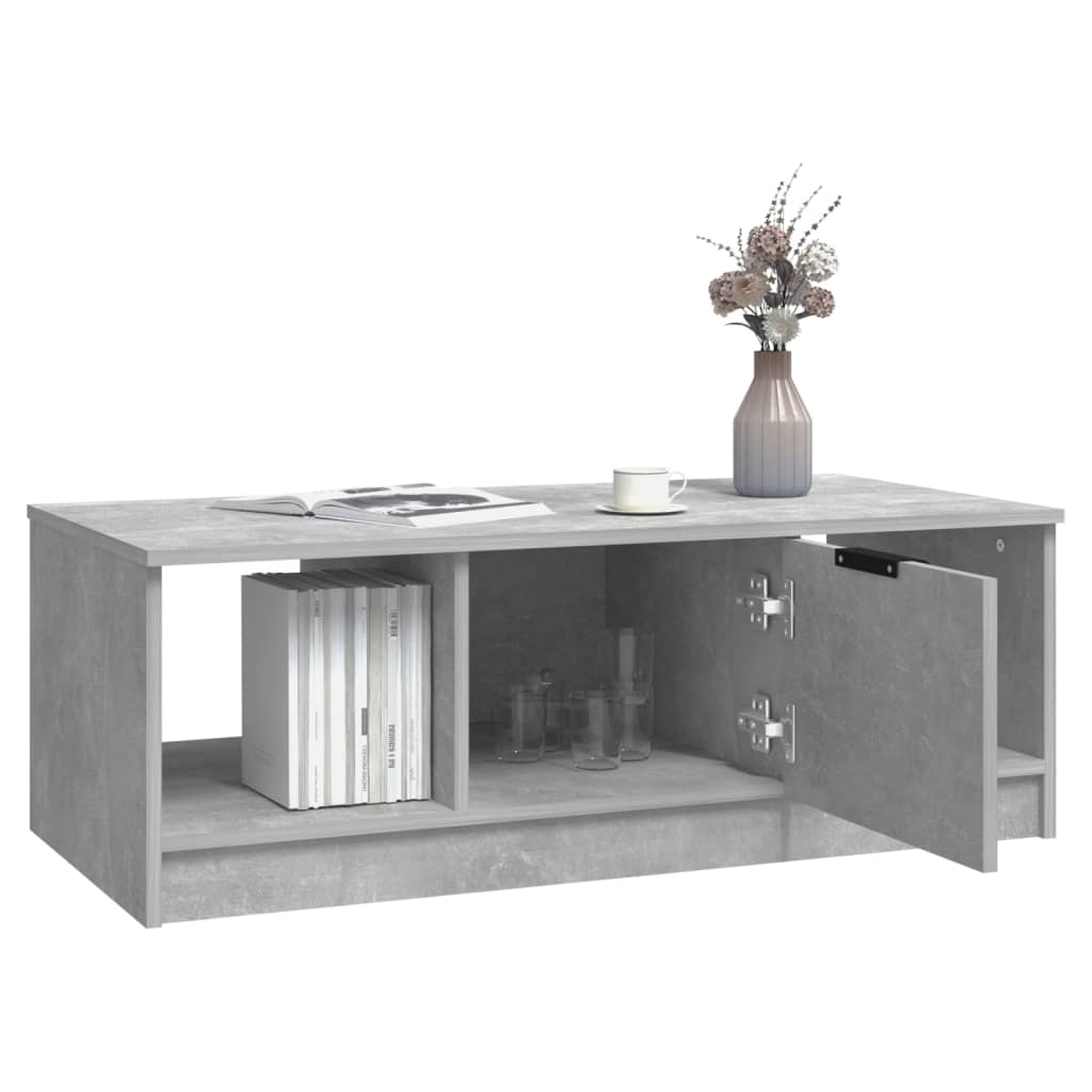 Salongbord betonggrå 102x50x36 cm konstruert tre