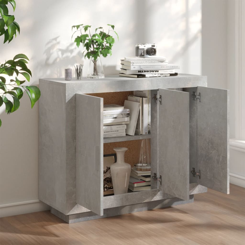Skjenk betonggrå 92x35x75 cm konstruert tre