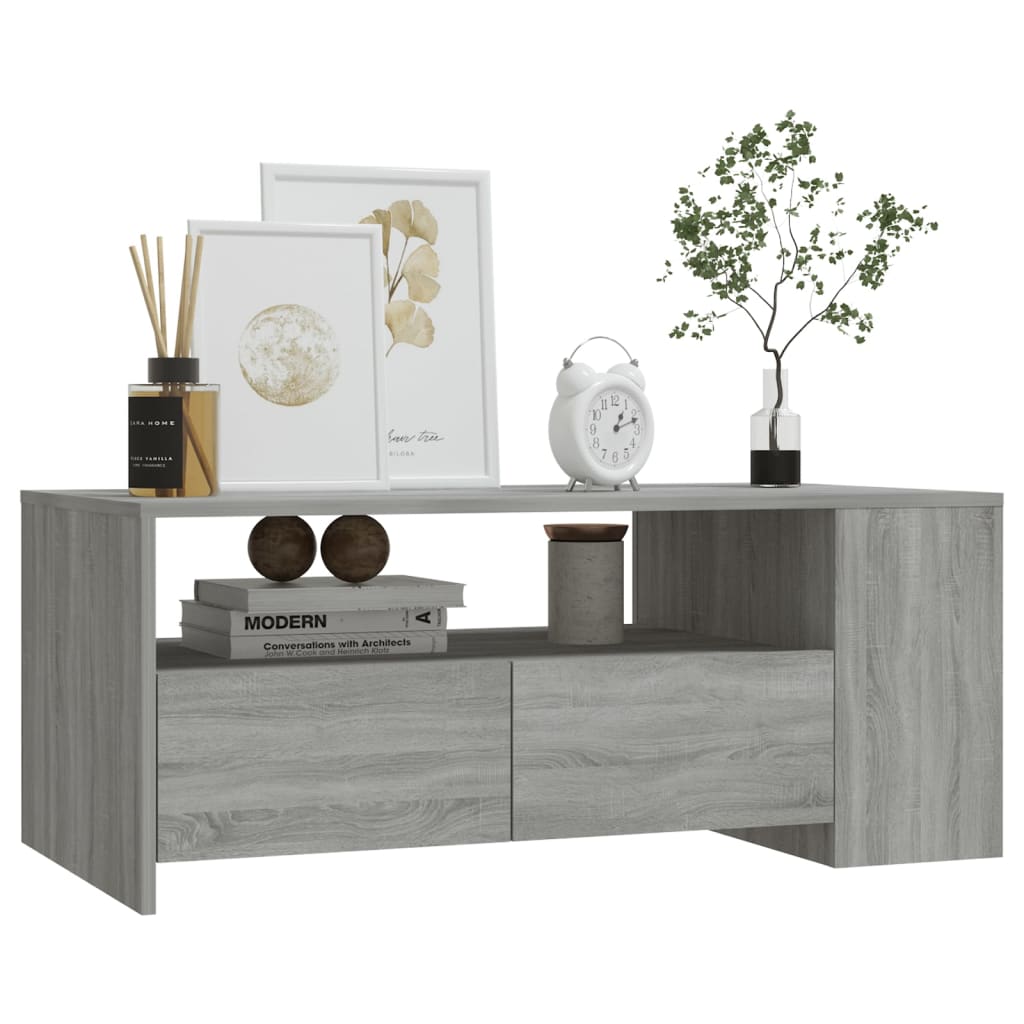 Salongbord grå sonoma 102x55x42 cm konstruert tre