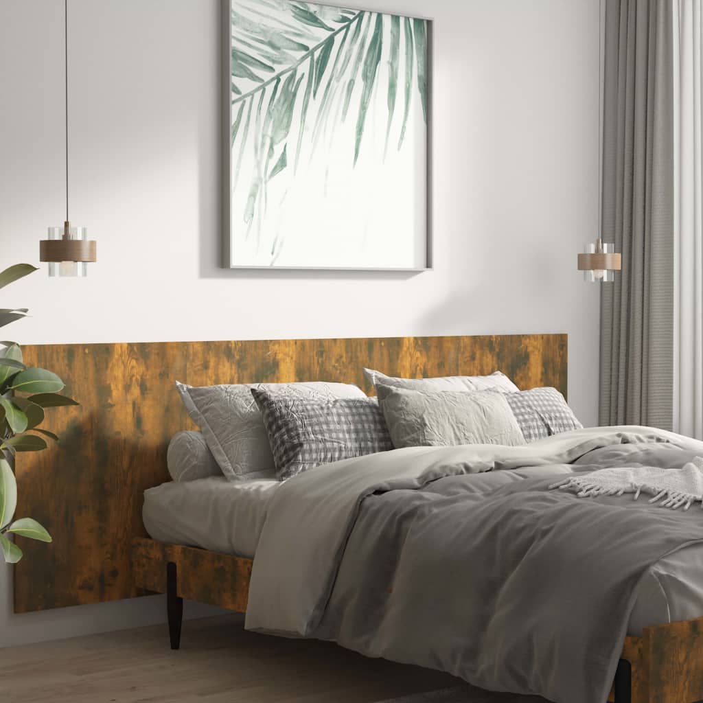 Veggmontert sengegavl røkt eik 240x1,5x80 cm konstruert tre