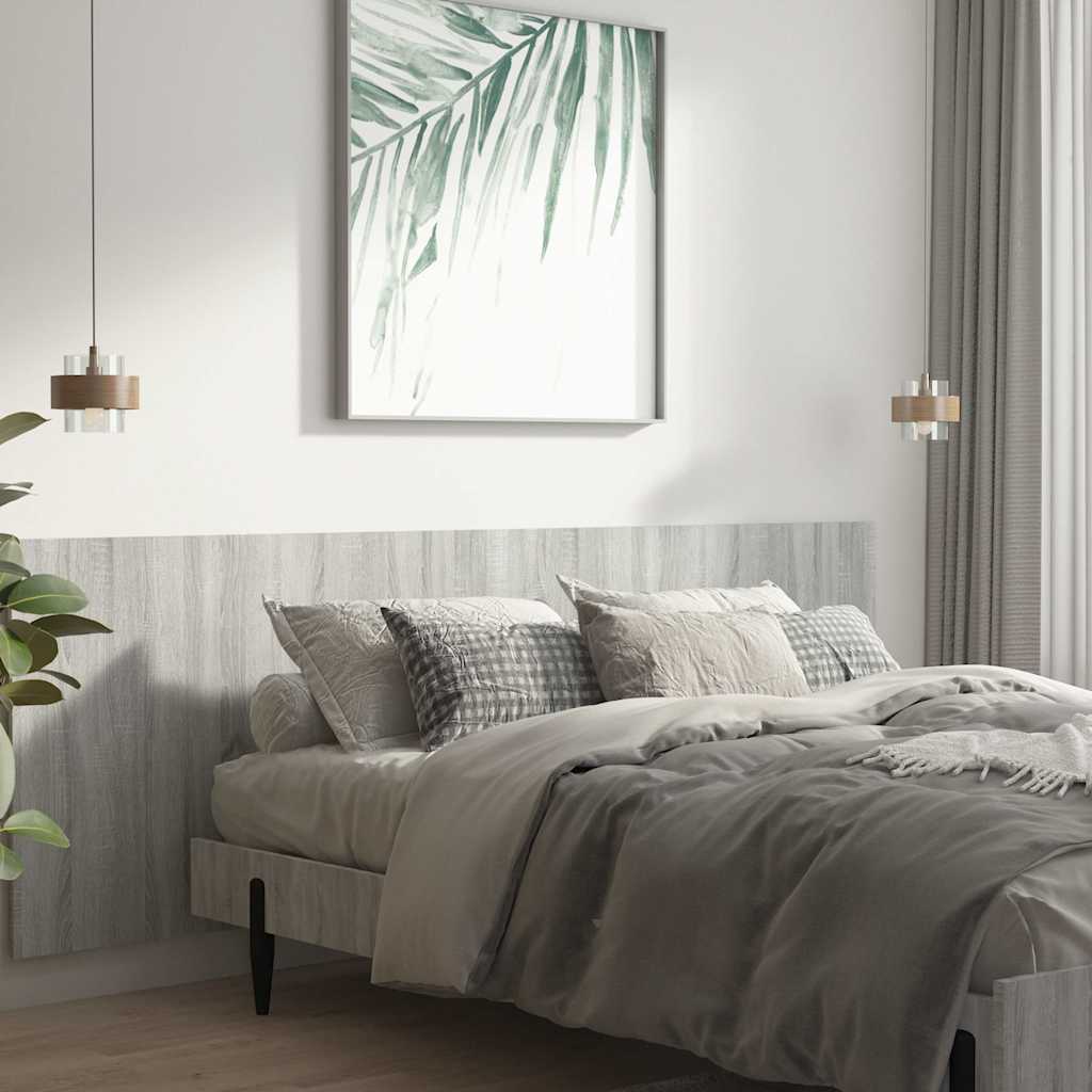 Vegghengt sengegavl grå sonoma 240x1,5x80 cm konstruert tre