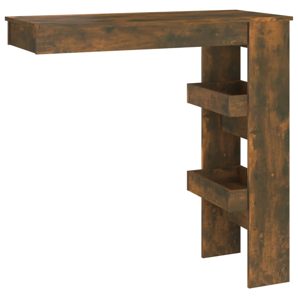 Veggmontert barbord røkt eik 102x45x103,5 cm konstruert tre