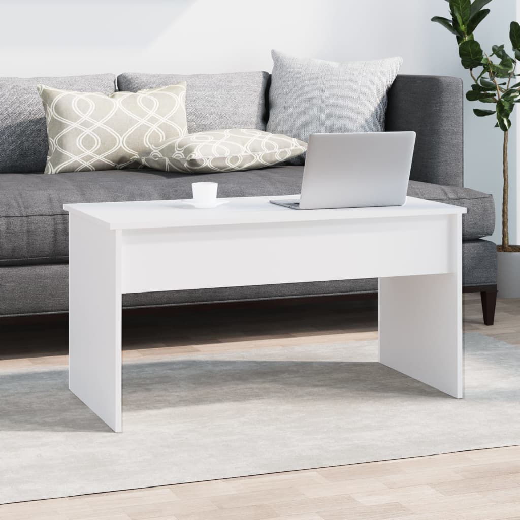 Salongbord hvit 102x50,5x52,5 cm konstruert tre