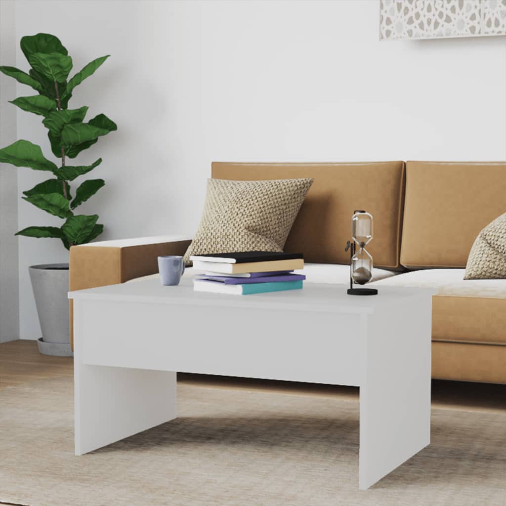 Salongbord hvit 80x50,5x41,5 cm konstruert tre
