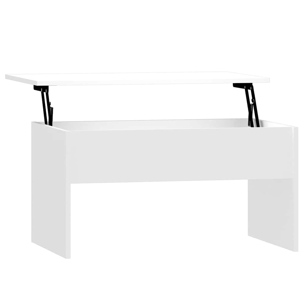 Salongbord høyglans hvit 80x50,5x41,5 cm konstruert tre