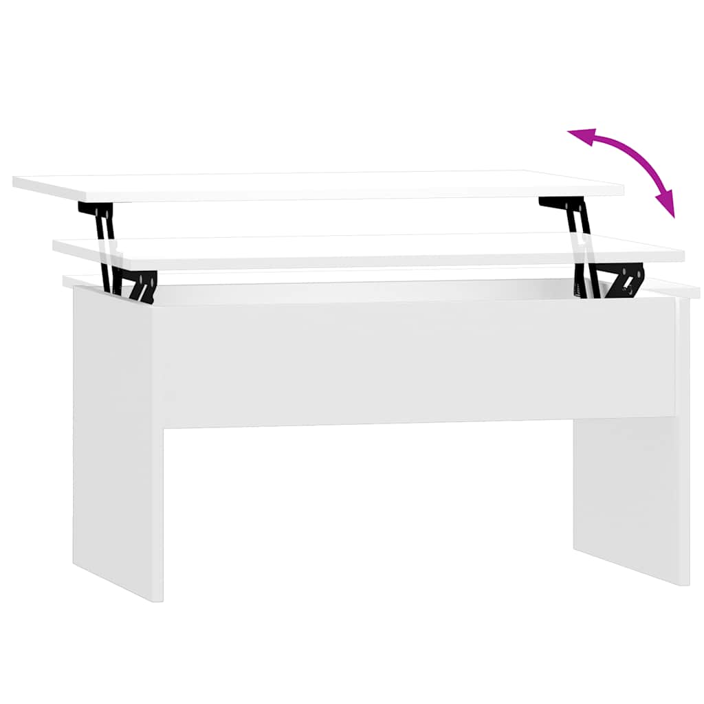 Salongbord høyglans hvit 80x50,5x41,5 cm konstruert tre