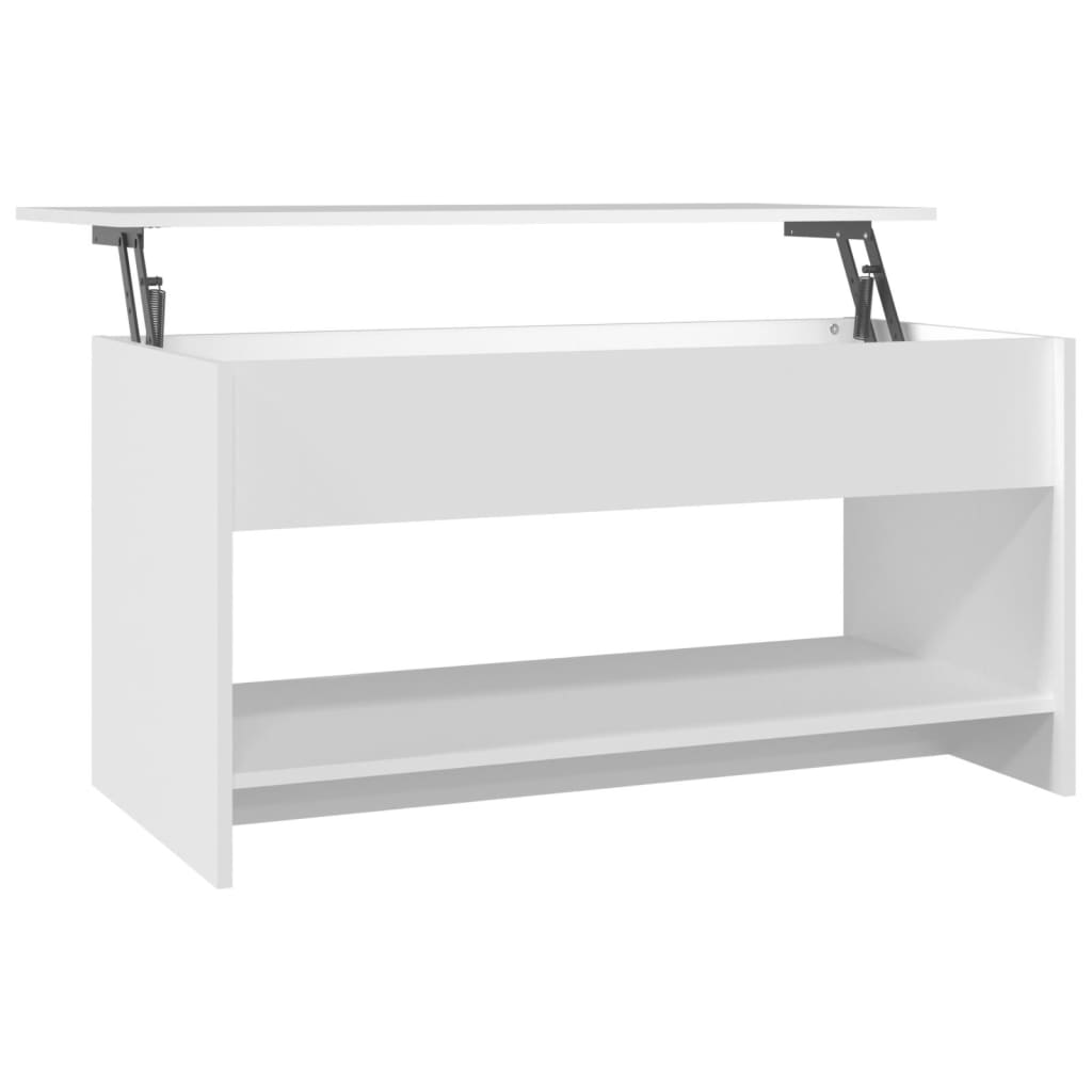 Salongbord hvit 102x50x52,5 cm konstruert tre
