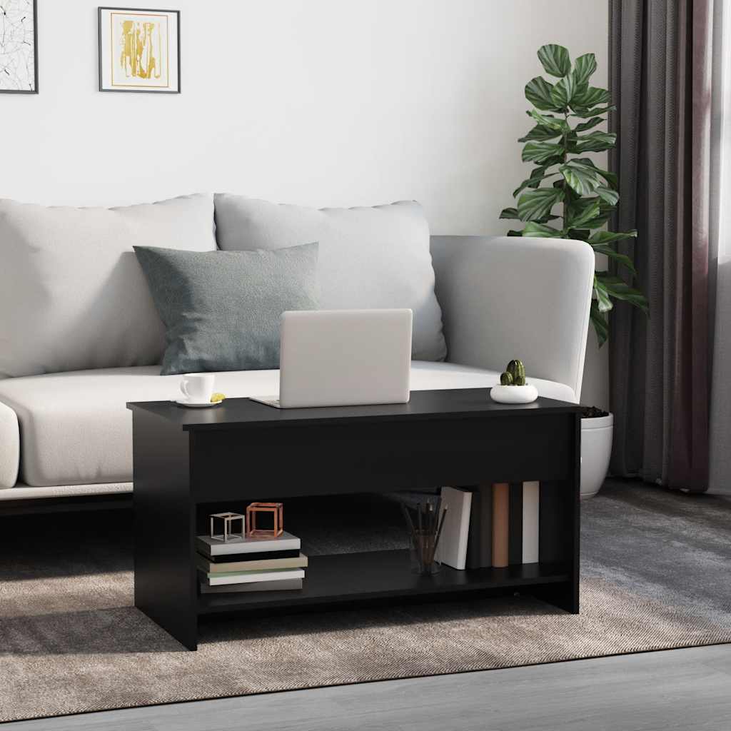 Salongbord svart 102x50x52,5 cm konstruert tre