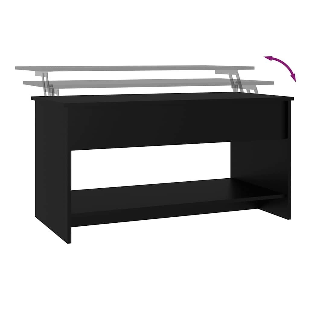 Salongbord svart 102x50x52,5 cm konstruert tre