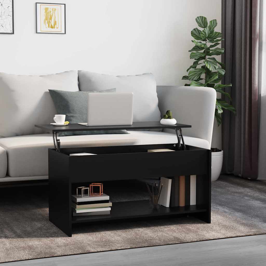Salongbord svart 102x50x52,5 cm konstruert tre