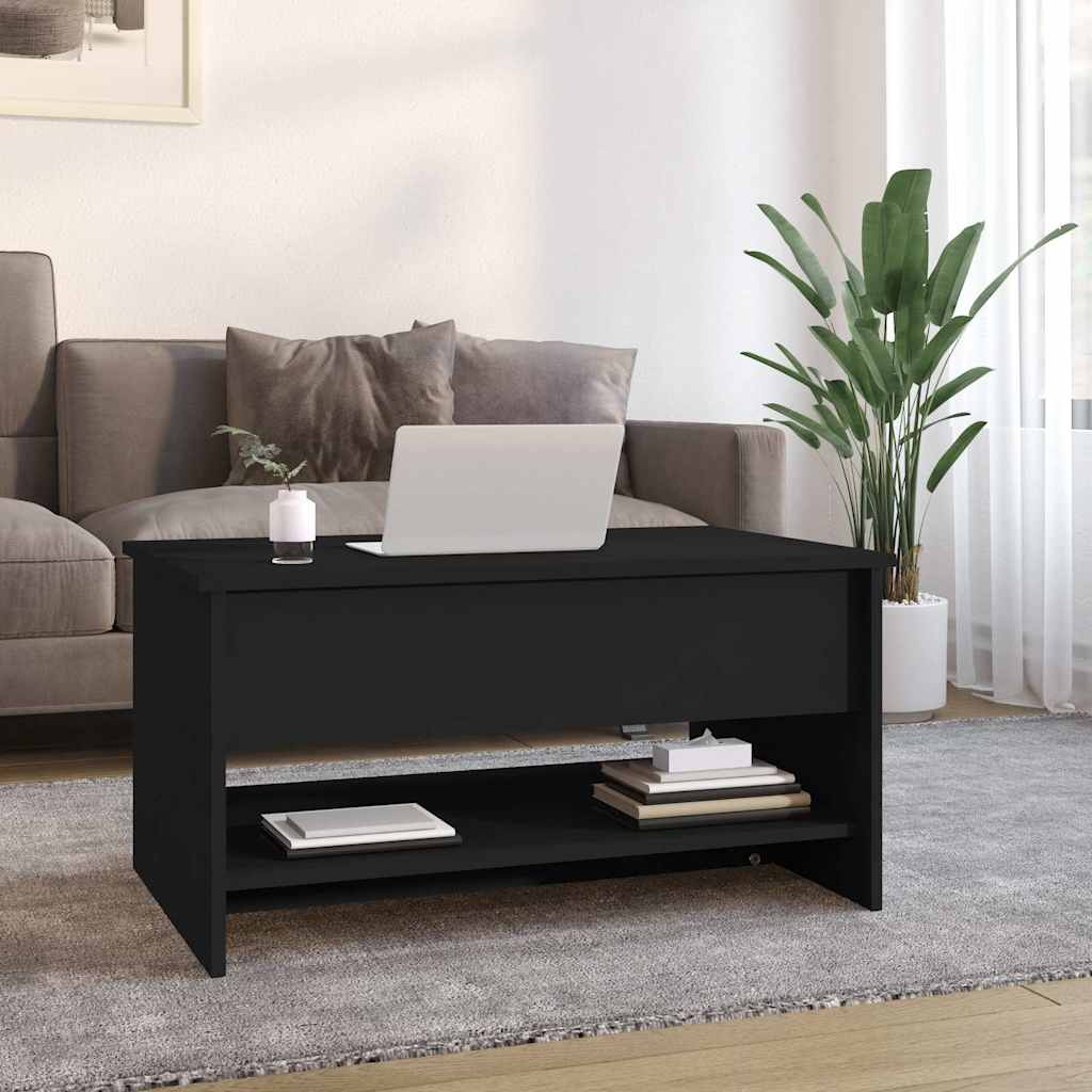 Salongbord svart 80x50x40 cm konstruert tre