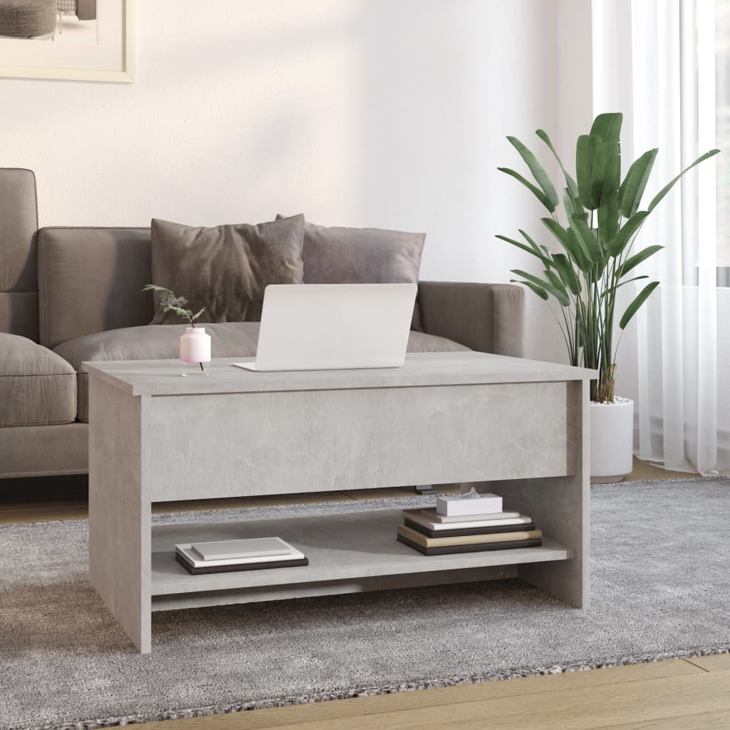 Salongbord betonggrå 80x50x40 cm konstruert tre