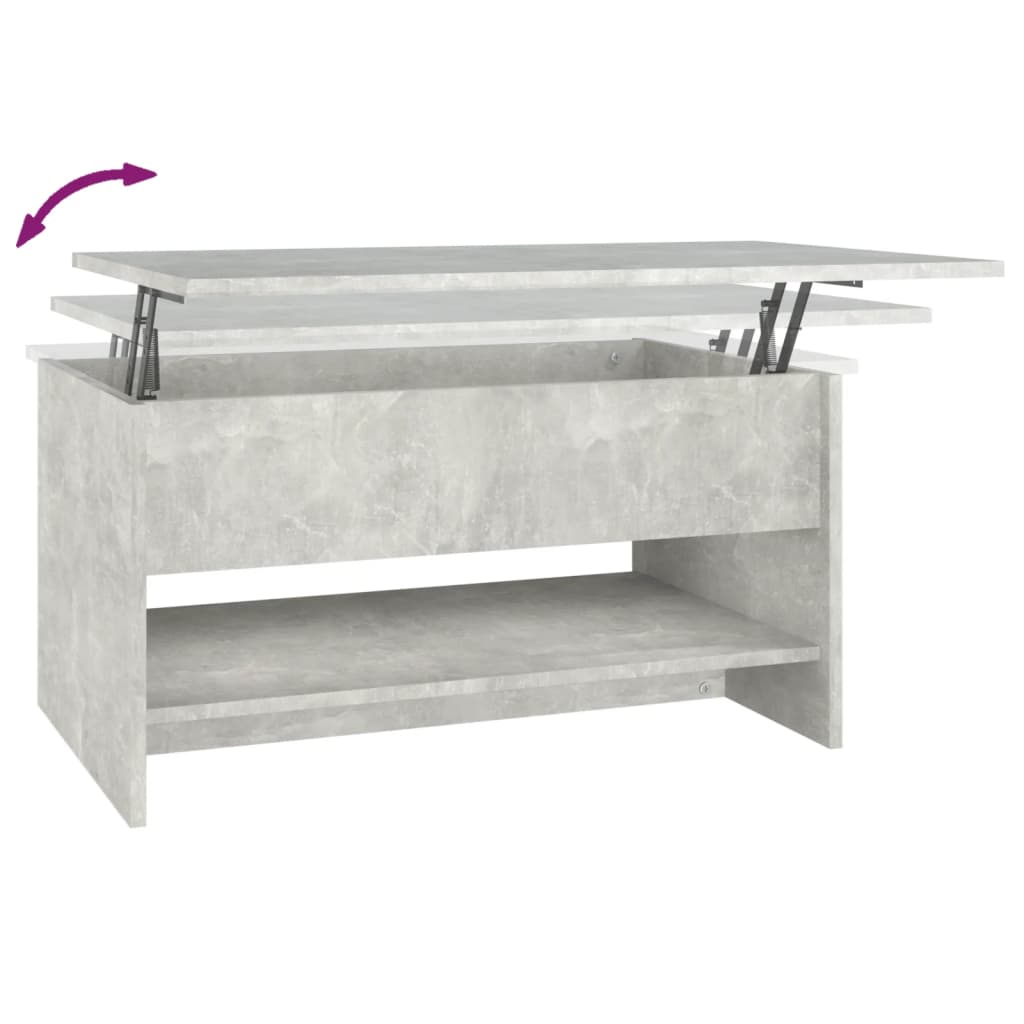 Salongbord betonggrå 80x50x40 cm konstruert tre