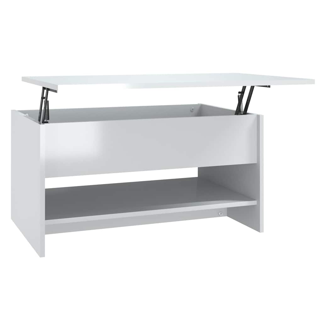 Salongbord høyglans hvit 80x50x40 cm konstruert tre