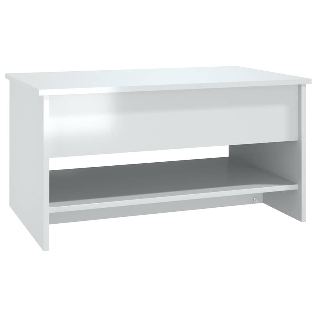 Salongbord høyglans hvit 80x50x40 cm konstruert tre
