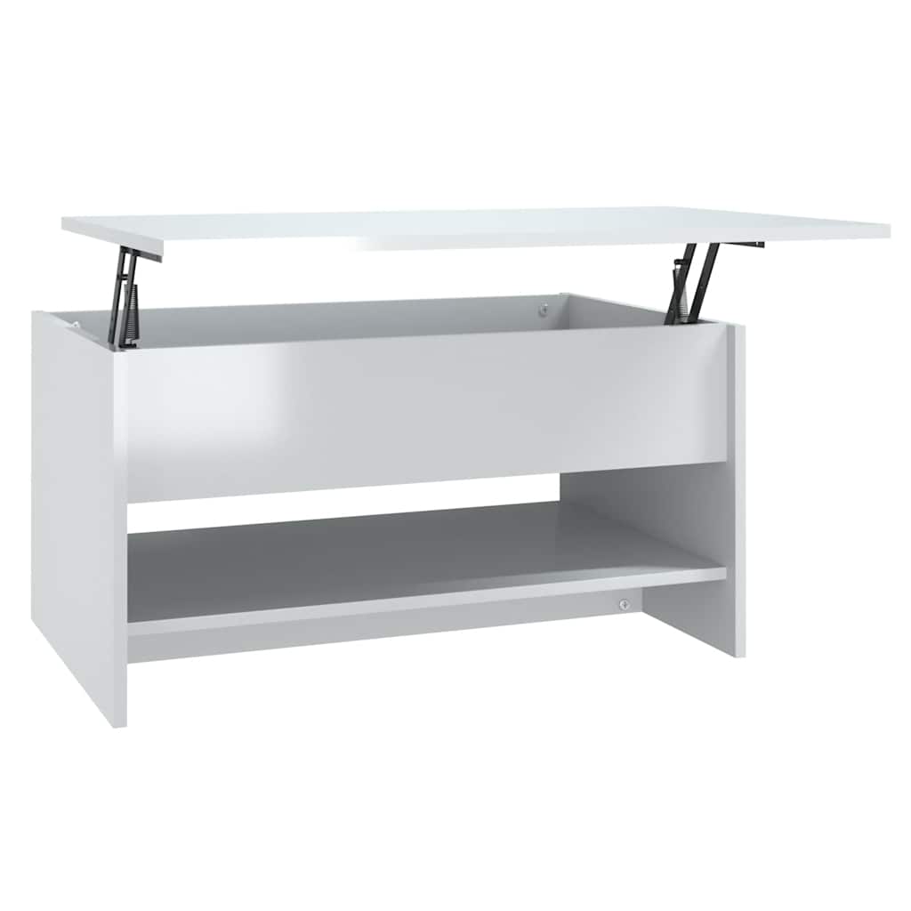 Salongbord høyglans hvit 80x50x40 cm konstruert tre