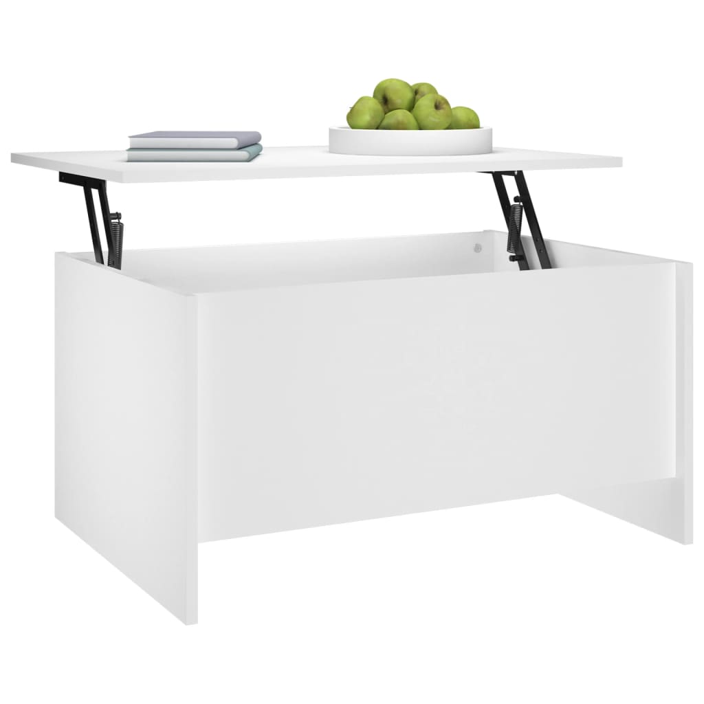 Salongbord hvit 80x55,5x41,5 cm konstruert tre