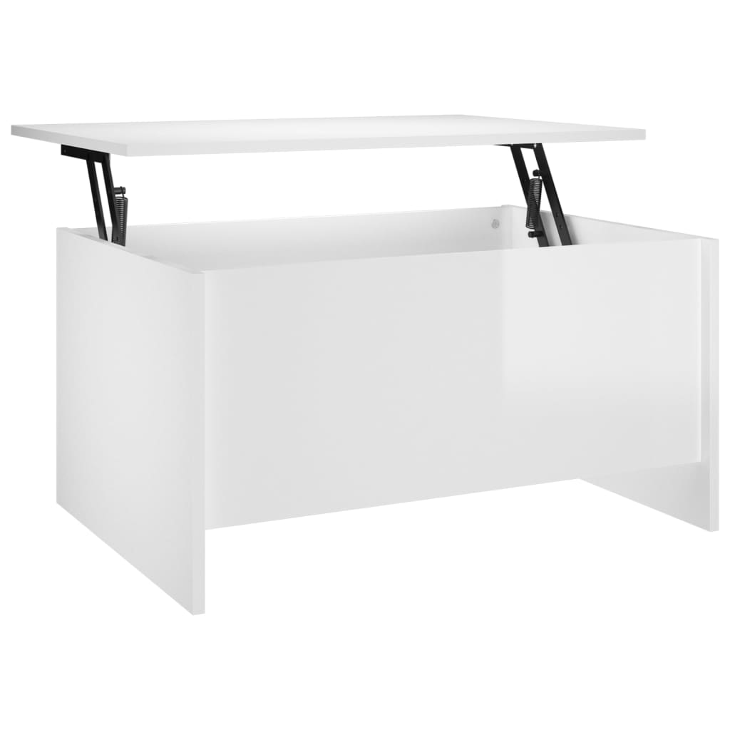 Salongbord høyglans hvit 80x55,5x41,5 cm konstruert tre