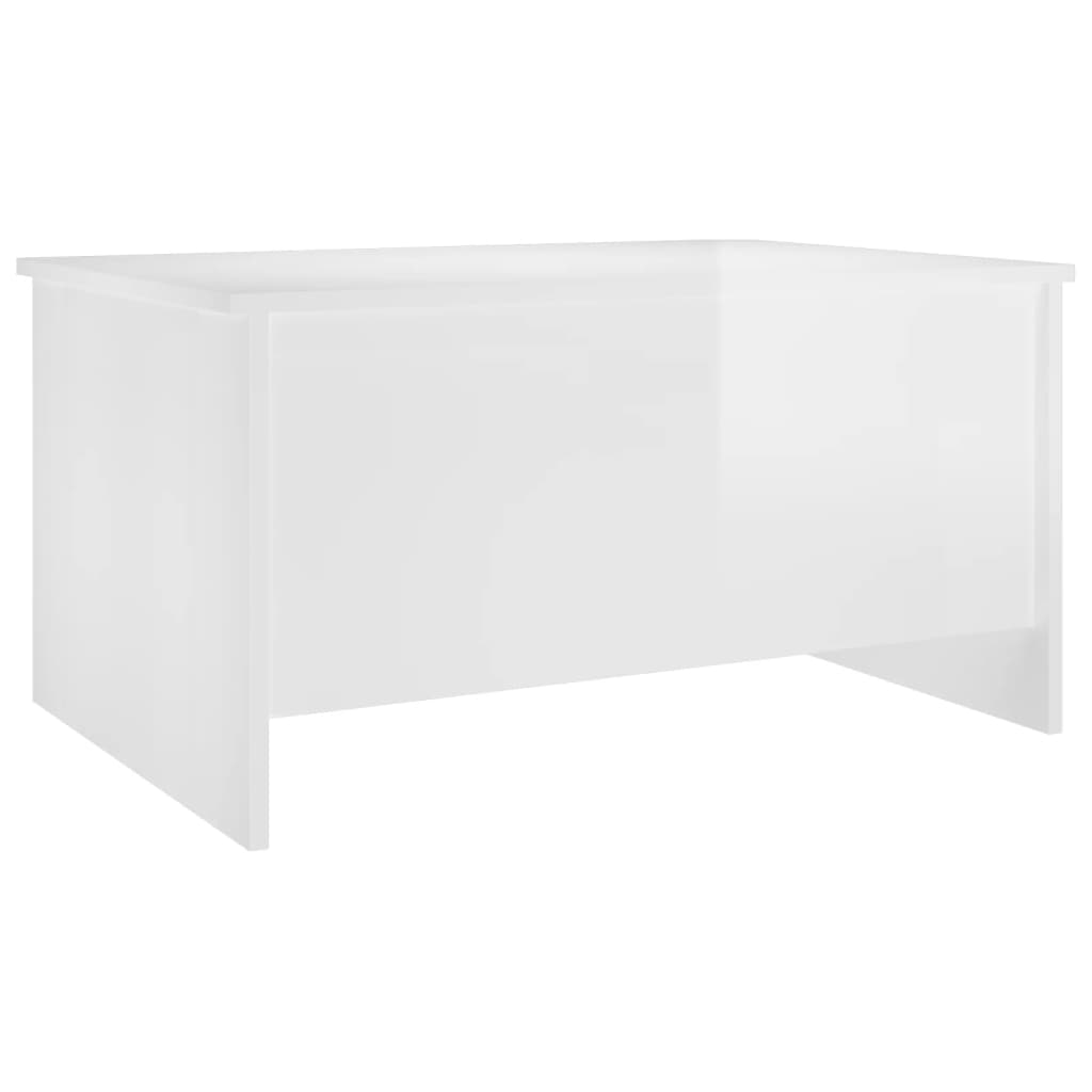 Salongbord høyglans hvit 80x55,5x41,5 cm konstruert tre