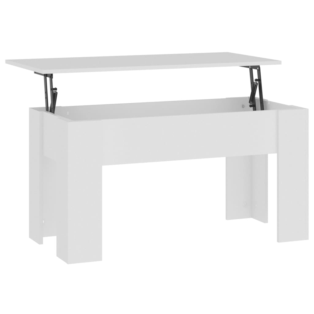 Salongbord hvit 101x49x52 cm konstruert tre
