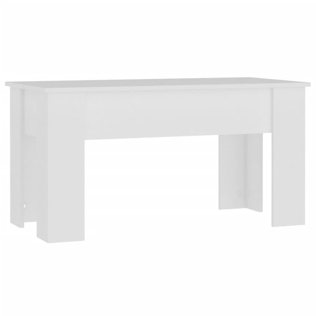 Salongbord hvit 101x49x52 cm konstruert tre