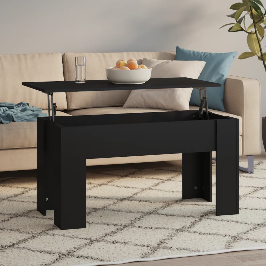 Salongbord svart 101x49x52 cm konstruert tre