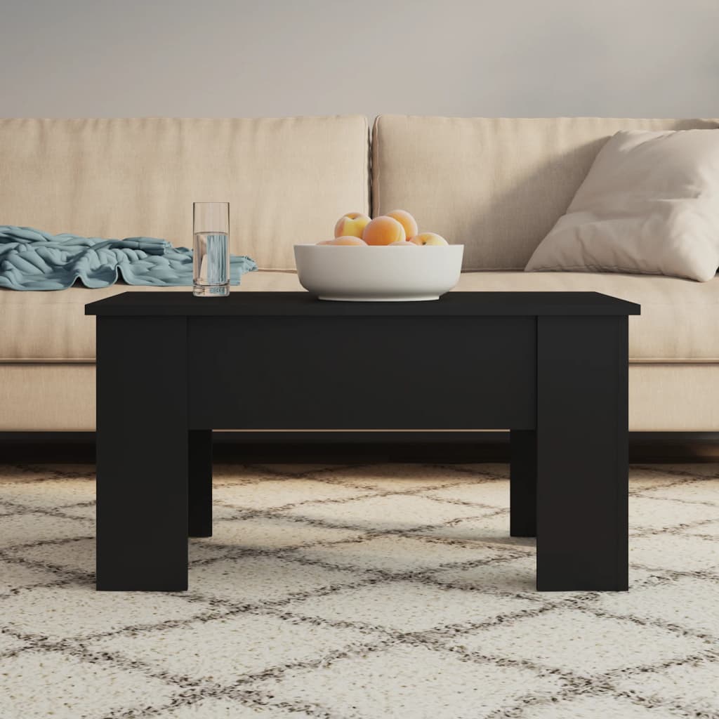 Salongbord svart 79x49x41 cm konstruert tre