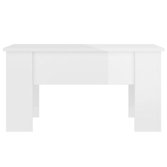 Salongbord høyglans hvit 79x49x41 cm konstruert tre