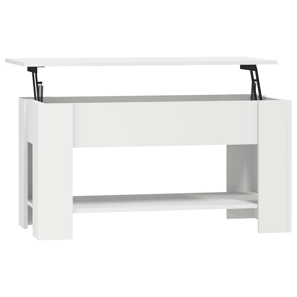 Salongbord hvit 101x49x52 cm konstruert tre