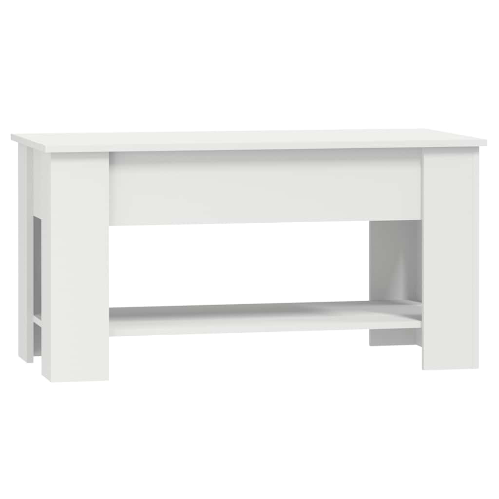 Salongbord hvit 101x49x52 cm konstruert tre