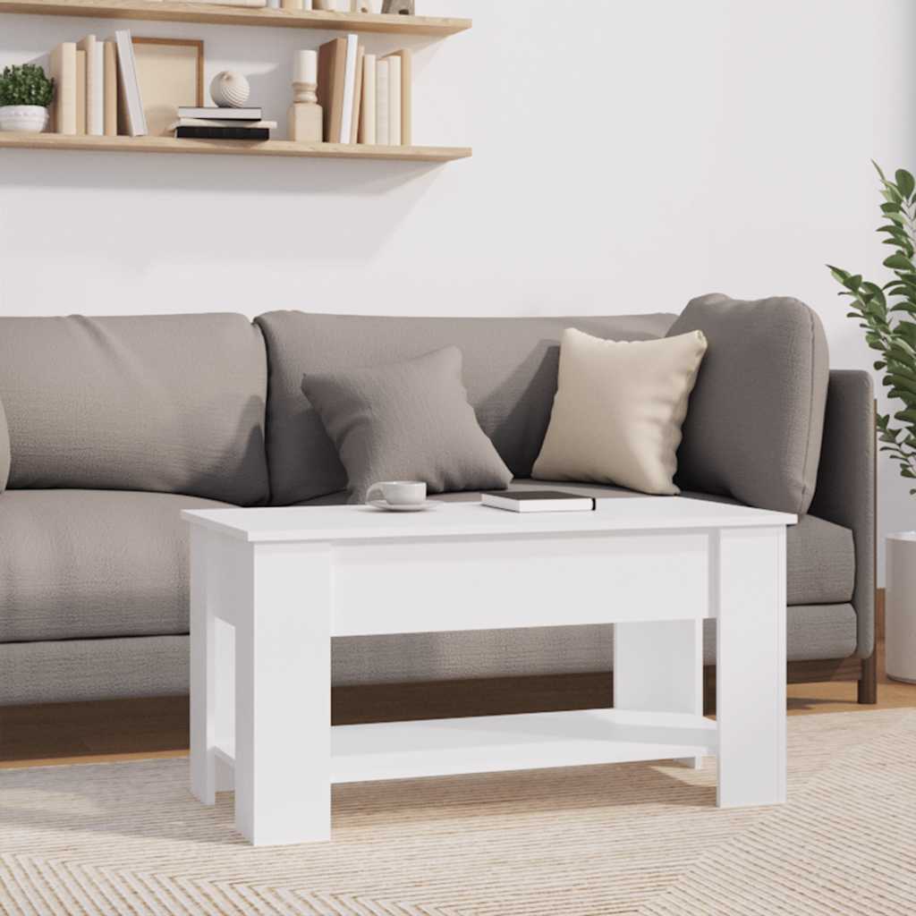 Salongbord hvit 101x49x52 cm konstruert tre