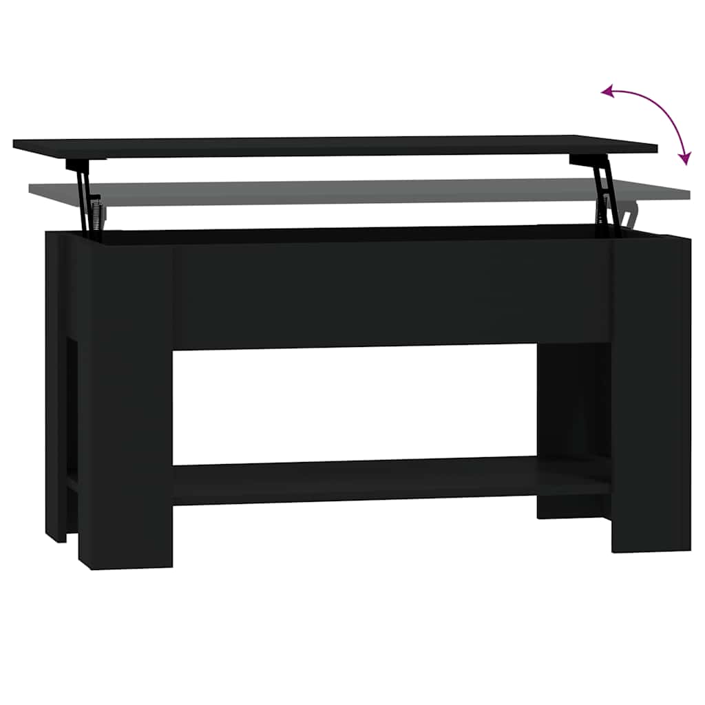 Salongbord svart 101x49x52 cm konstruert tre