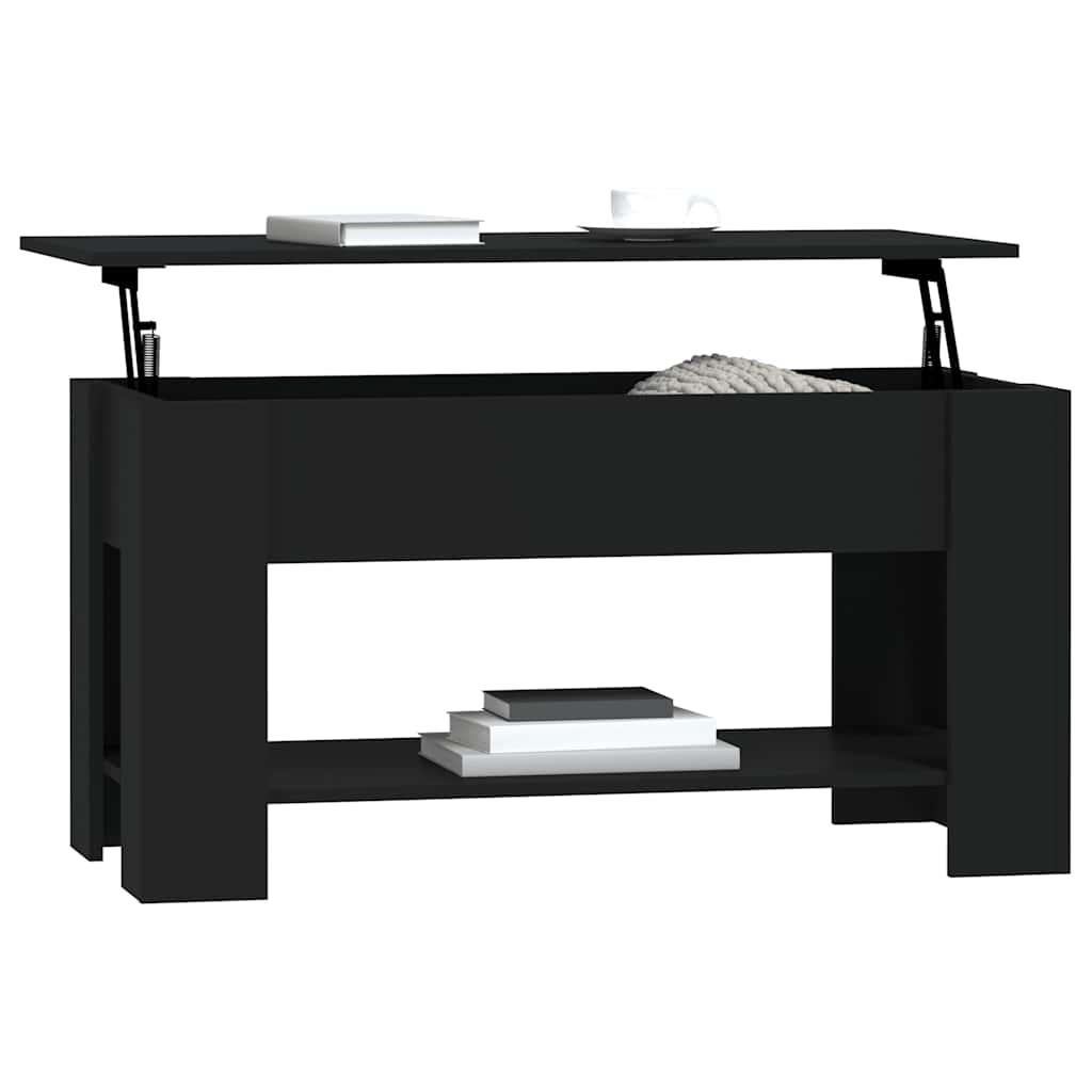 Salongbord svart 101x49x52 cm konstruert tre