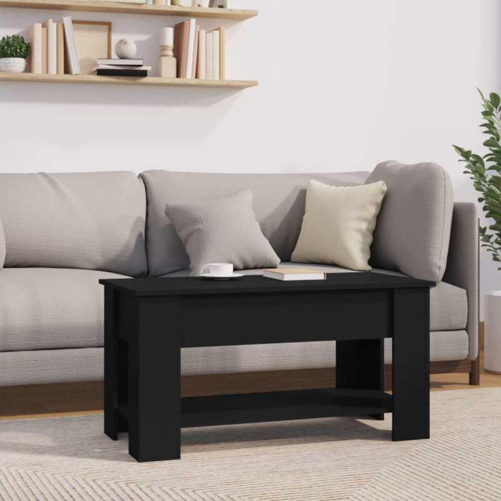 Salongbord svart 101x49x52 cm konstruert tre