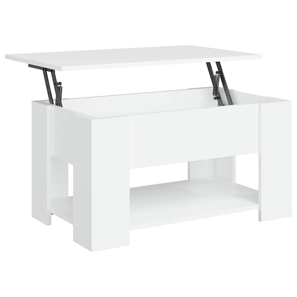 Salongbord hvit 79x49x41 cm konstruert tre