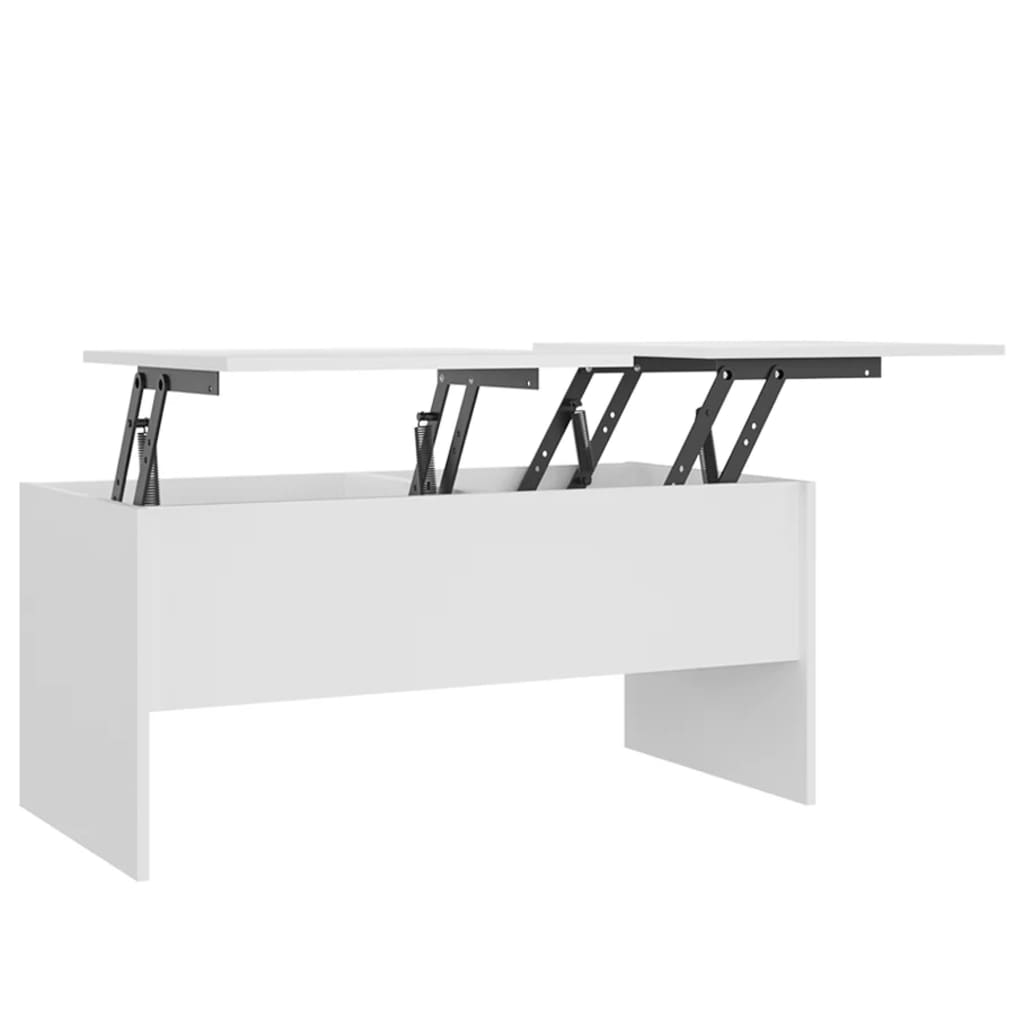 Salongbord hvit 102x50,5x46,5 cm konstruert tre