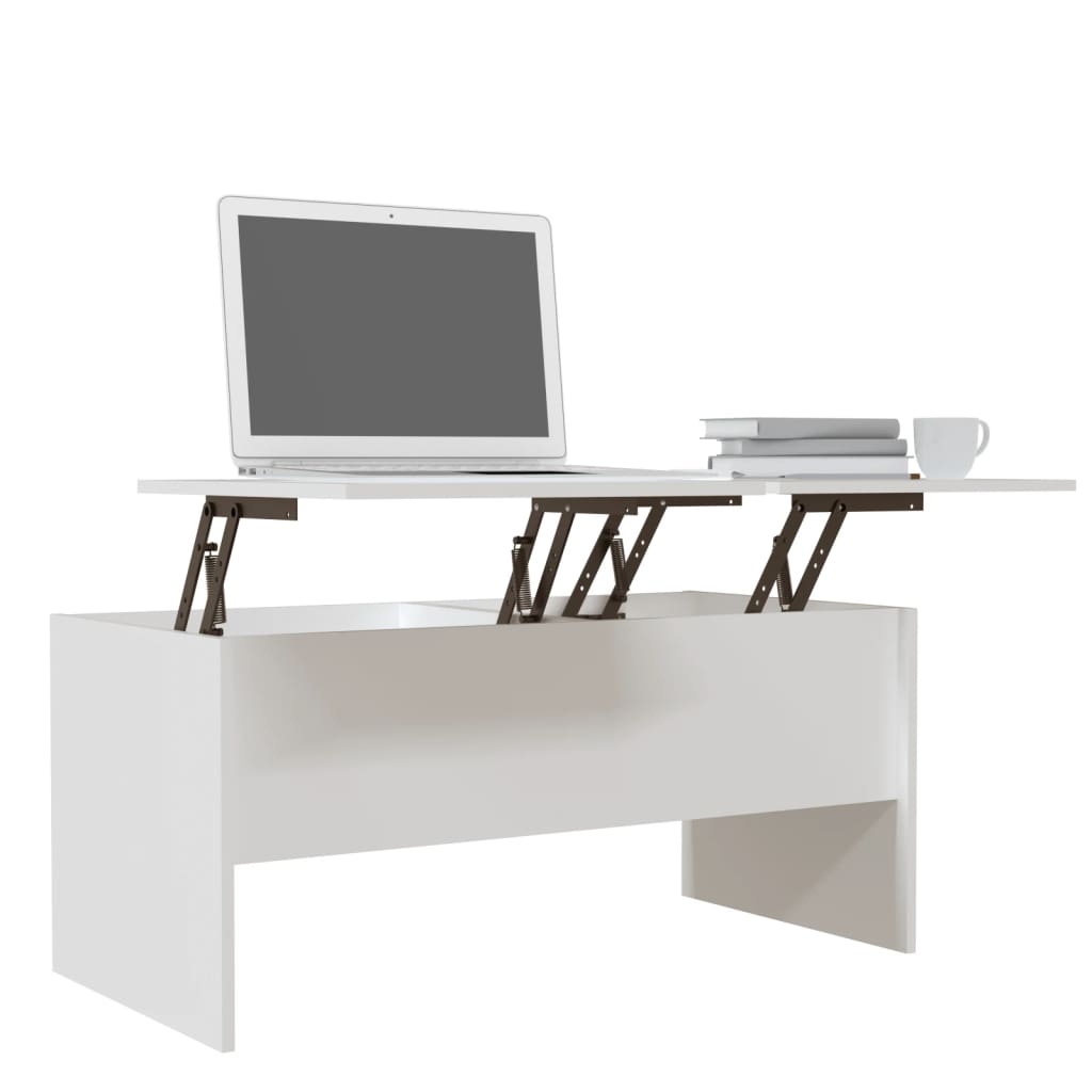 Salongbord hvit 102x50,5x46,5 cm konstruert tre