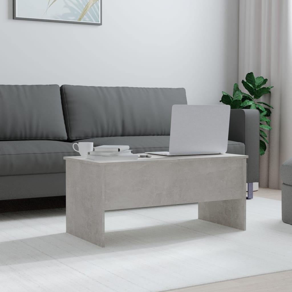 Salongbord betonggrå 102x50,5x46,5 cm konstruert tre