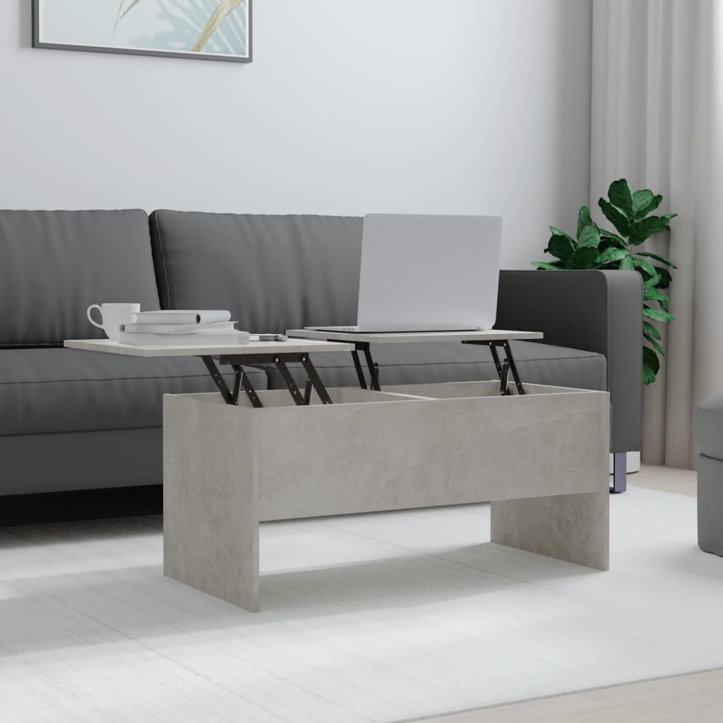 Salongbord betonggrå 102x50,5x46,5 cm konstruert tre