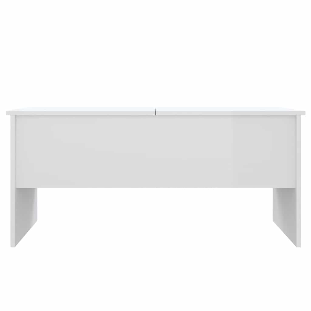 Salongbord høyglans hvit 102x50,5x46,5 cm konstruert tre