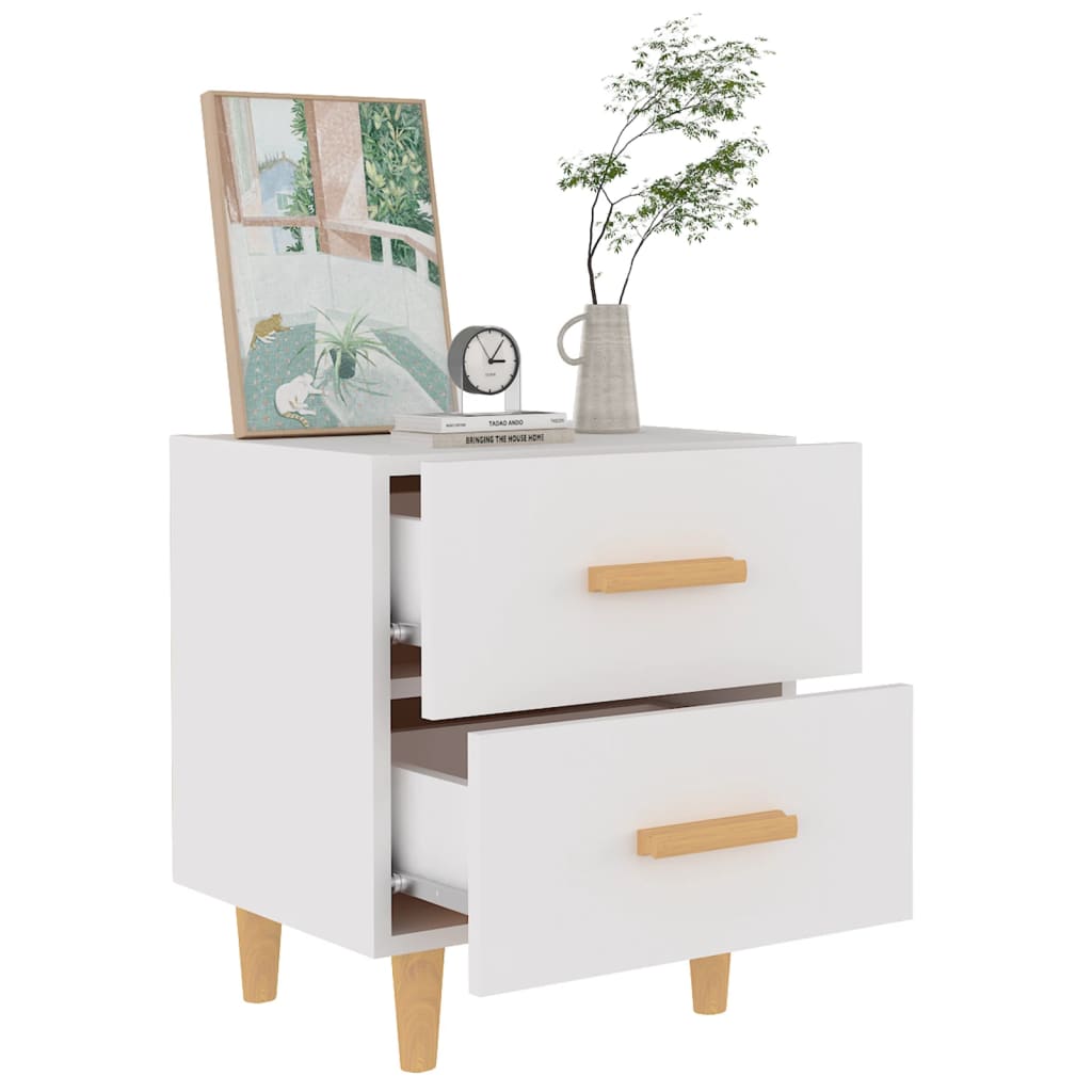 Nattbord 2 stk hvit 40x35x47,5 cm