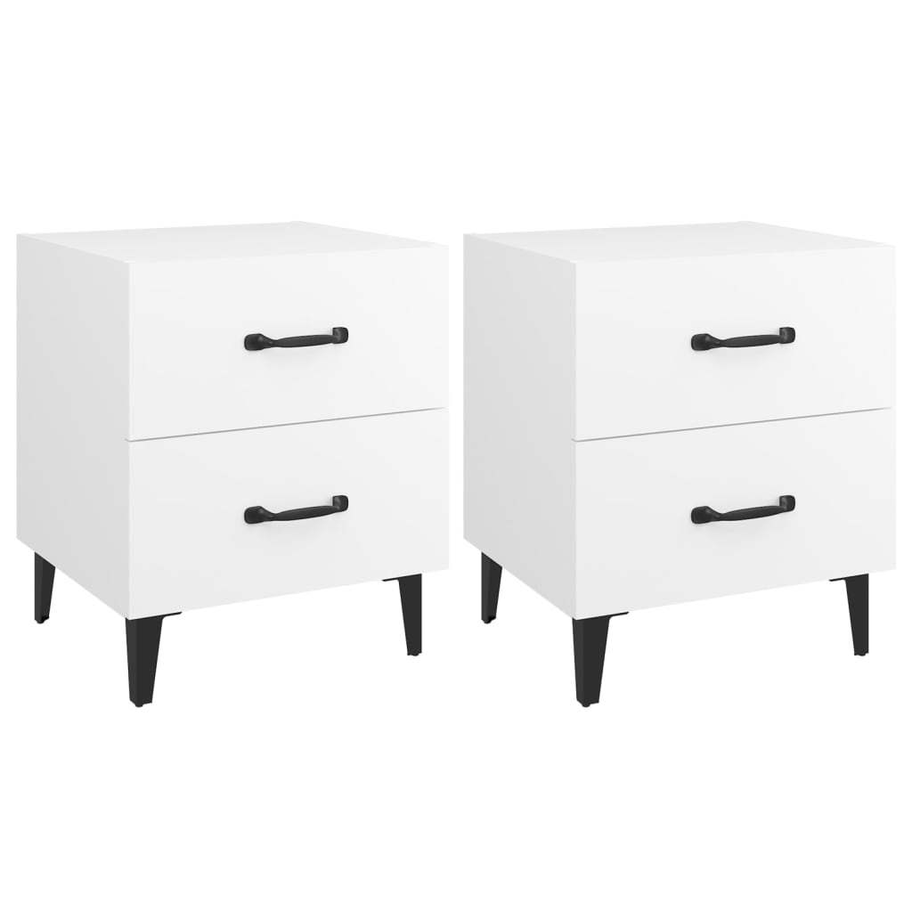 Nattbord 2 stk hvit 40x35x47,5 cm