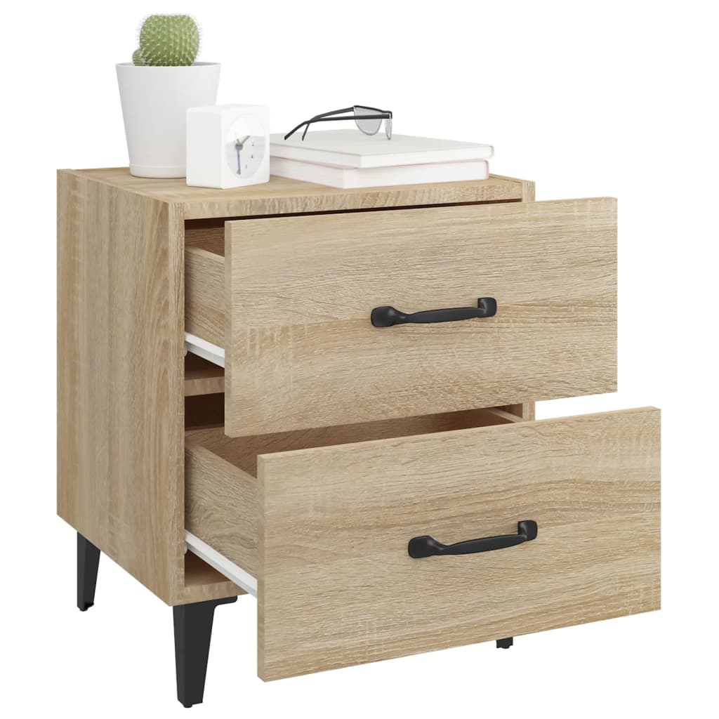 Nattbord 2 stk sonoma eik 40x35x47,5 cm