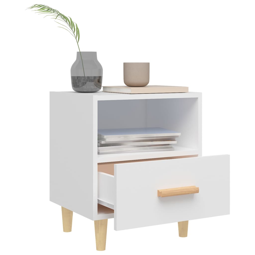 Nattbord 2 stk hvit 40x35x47 cm