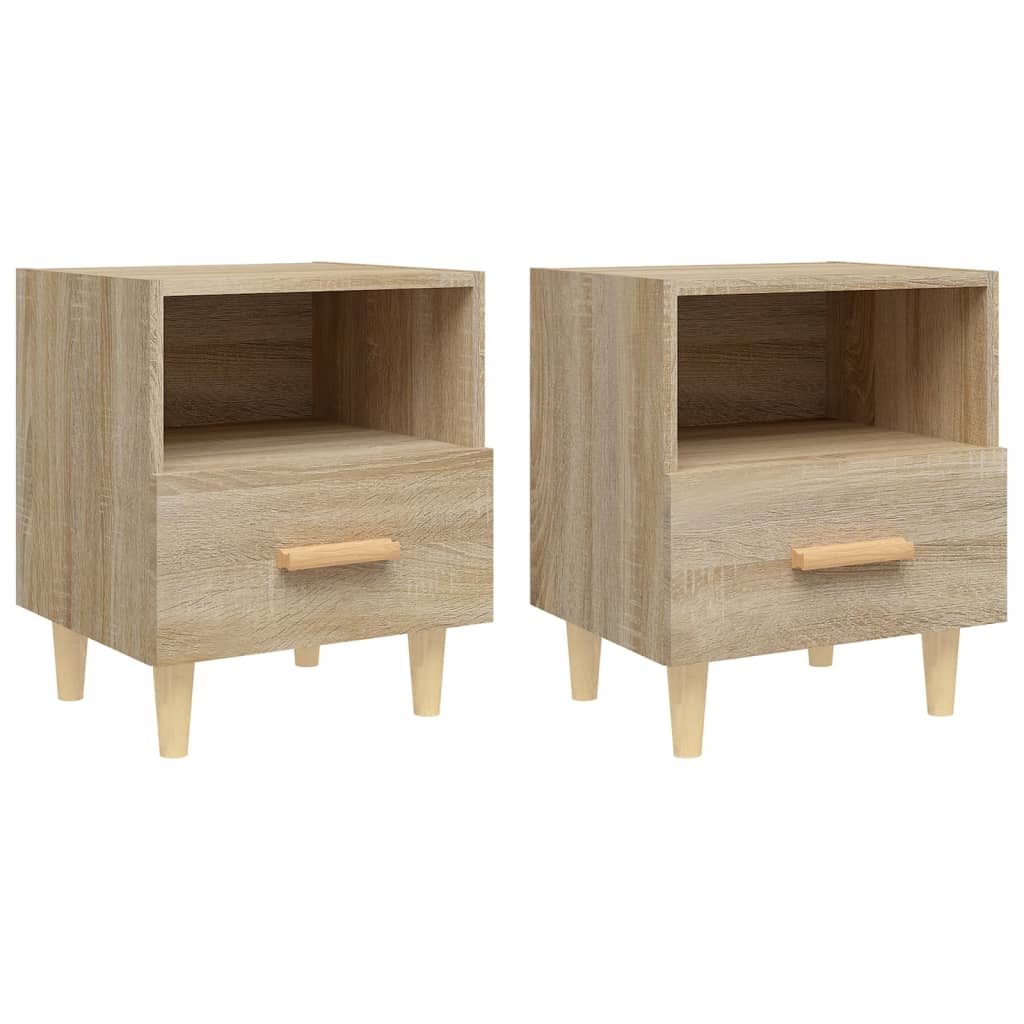 Nattbord 2 stk sonoma eik 40x35x47 cm