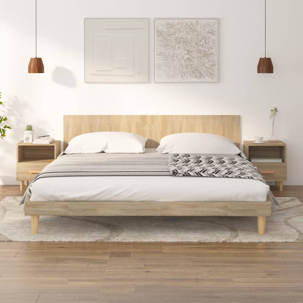 Nattbord 2 stk sonoma eik 40x35x47 cm