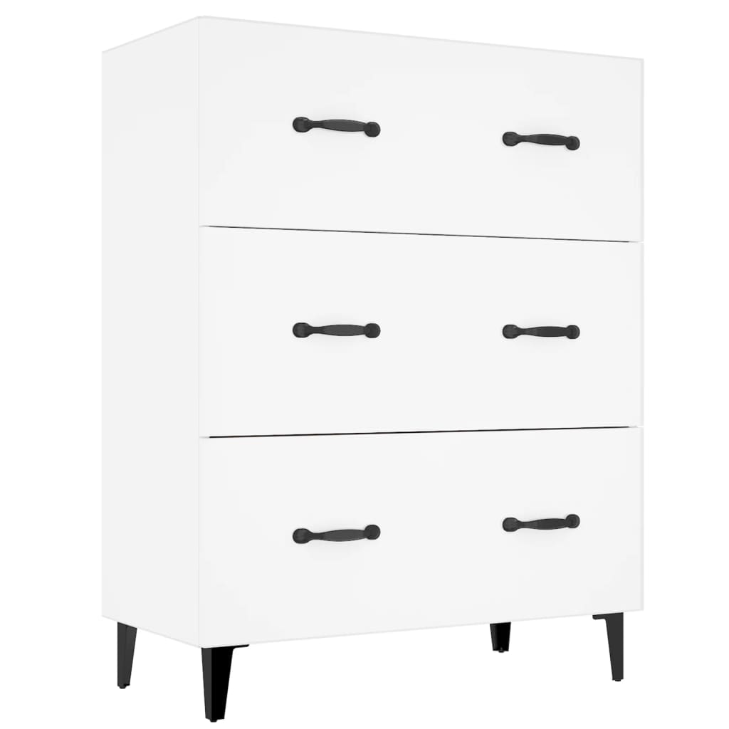 Skjenk hvit 69,5x34x90 cm konstruert tre