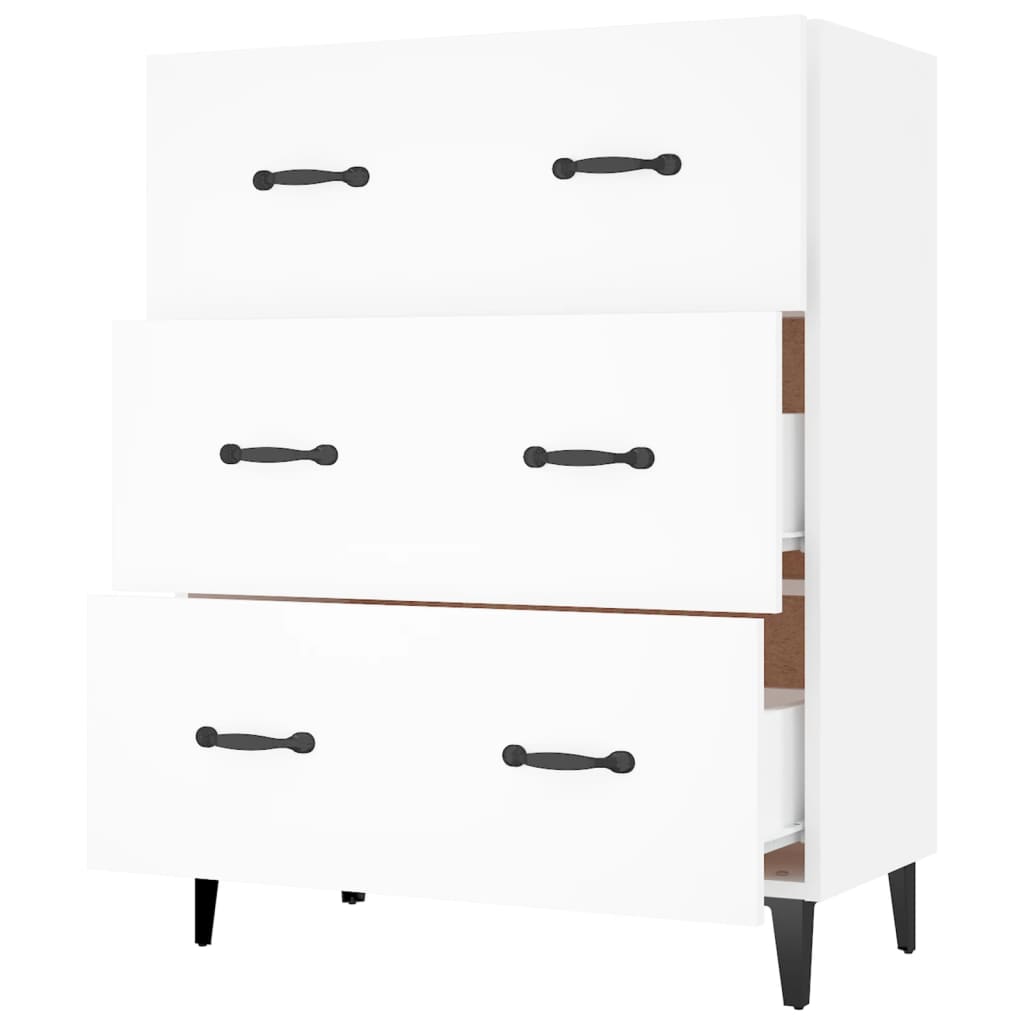 Skjenk hvit 69,5x34x90 cm konstruert tre