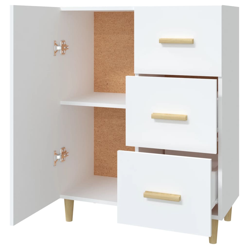 Skjenk hvit 69,5x34x90 cm konstruert tre